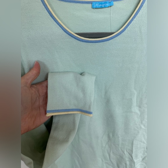 NWT J. McLaughlin cotton blend light green sweater. Size Large. - Picture 2 of 5